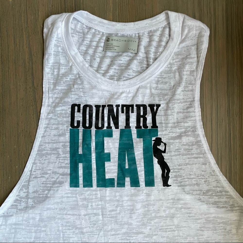 NWT country heat white burnout tank muscle tank